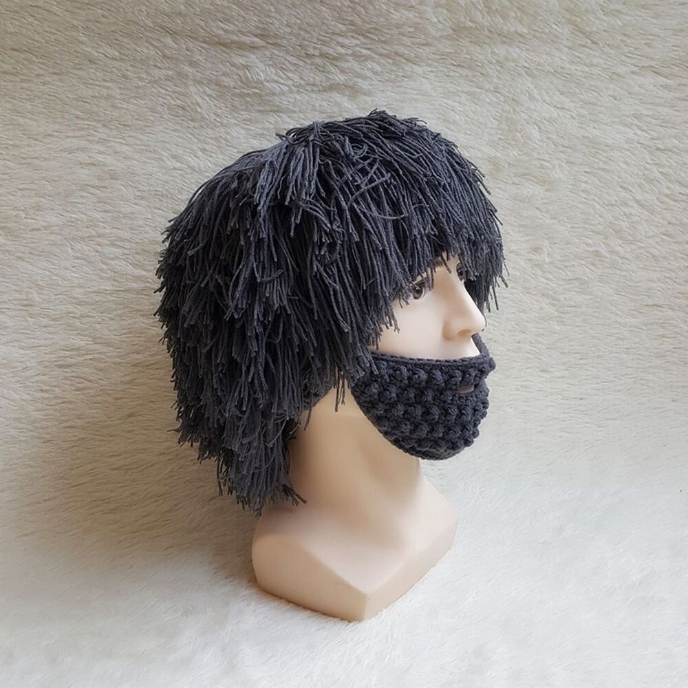 Wig Beard Hats Hobo Mad Scientist Caveman Handmade Knit