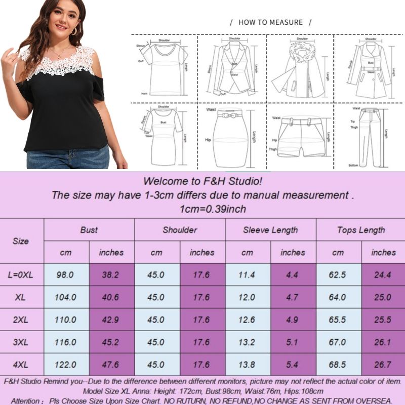 3568 L-4XL Plus Size Short Sleeve Off Shoulder Tops Black