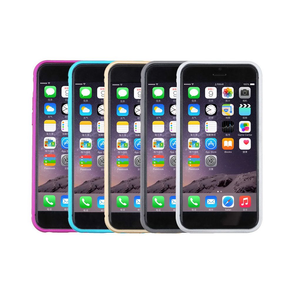 Luxury Aluminum   Frame Hard  Ase  Over Shell For   IPhone 6 Plus-silver