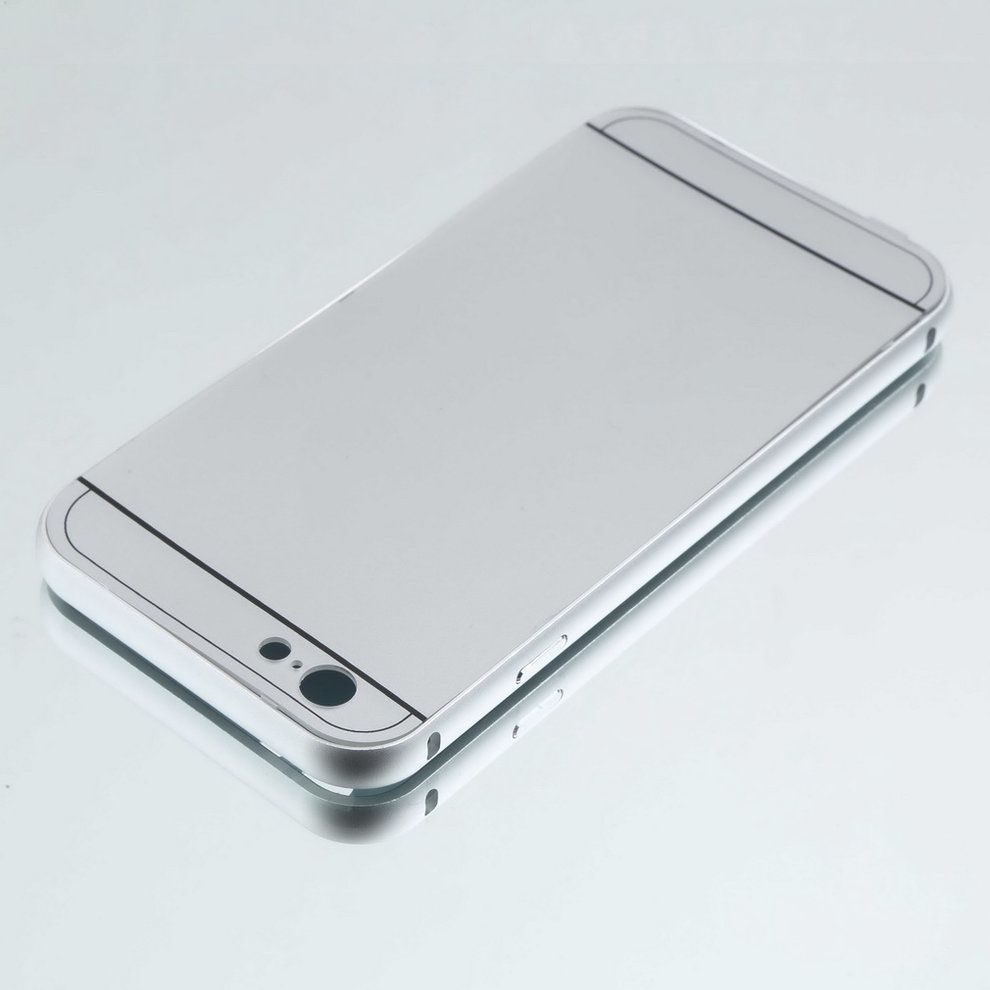 Luxury Aluminum   Frame Hard  Ase  Over Shell For   IPhone 6 Plus-silver