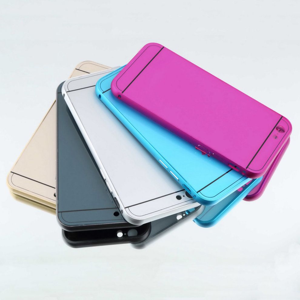 Luxury Aluminum   Frame Hard  Ase  Over Shell For   IPhone 6 Plus-silver
