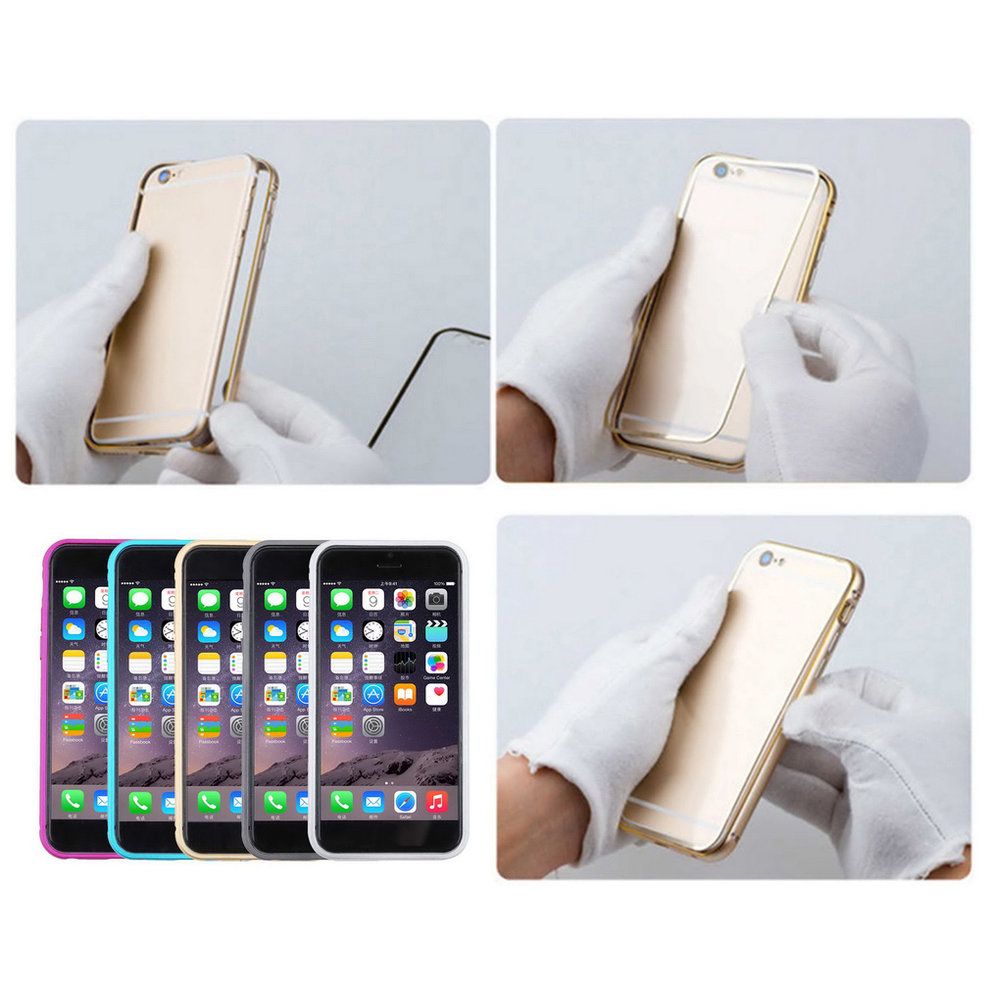Luxury Aluminum   Frame Hard  Ase  Over Shell For   IPhone 6 Plus-silver