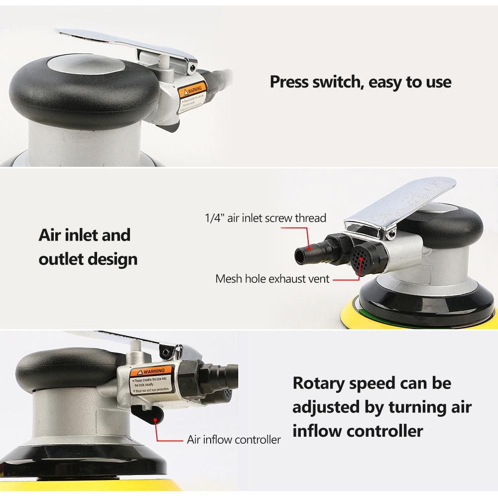 6'' Pneumatic Sander Pneumatic Polisher Air Sander Air Palm Orbital Sander Grinder Palm Sander Sanding Machine Tool