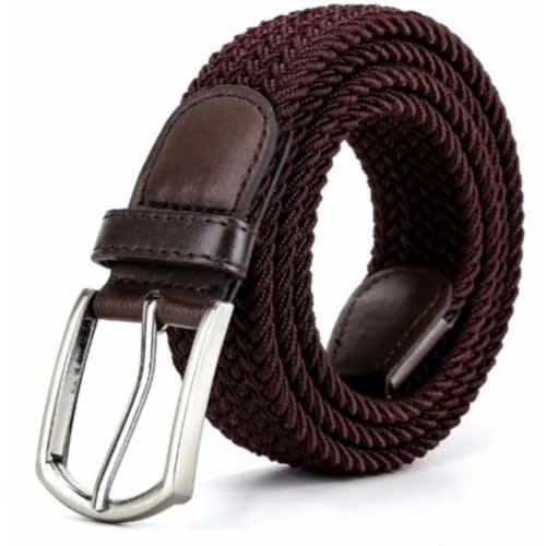 Elastic Braided Belt - Set Of Two - Black / Deep Brown