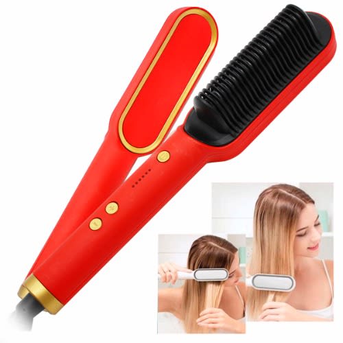 Hair Hot Comb And Straightener - 45W - Red