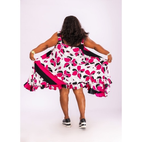 Ladies Floral Dress-Multicolour