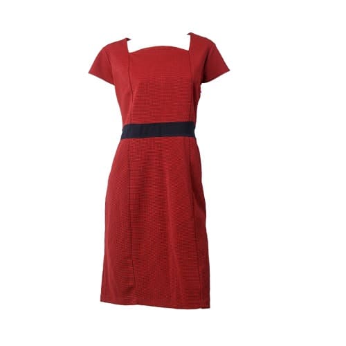 Houndtooth Formal Dress - Red