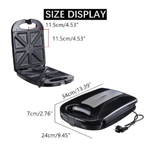 Non-stick Electric Sandwich & Toast Maker -1200w - 4 Slices