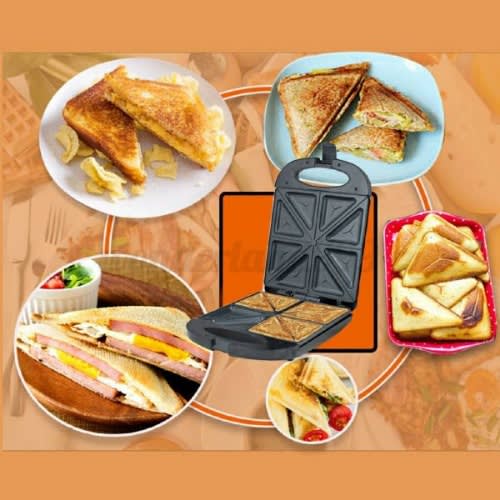 Non-stick Electric Sandwich & Toast Maker -1200w - 4 Slices