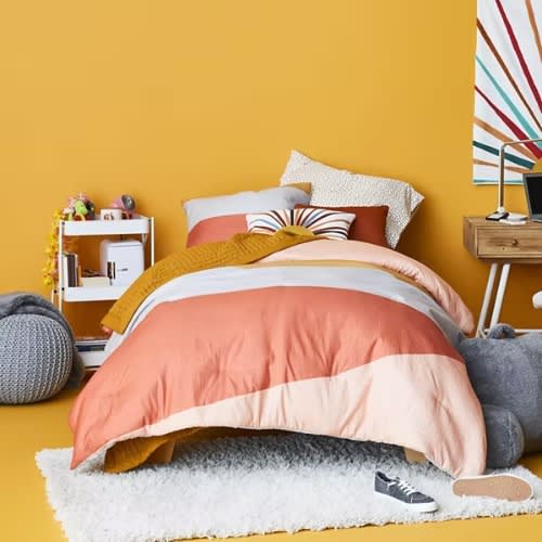 Home Expressions Retro Colorblock - 7 Piece Complete Bedding Set With Sheets