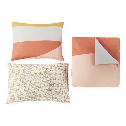 Home Expressions Retro Colorblock - 7 Piece Complete Bedding Set With Sheets