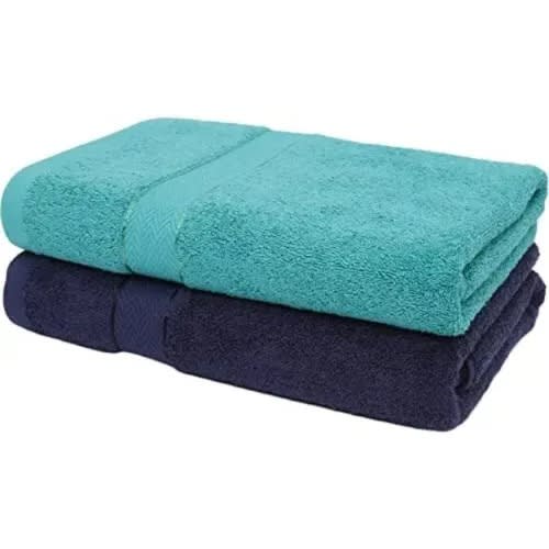 Bath Towels - Navy & Aqua Blue - 2pieces
