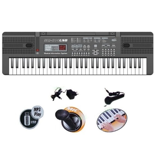 61 Keys Keyboard For Kids With Adapter + Mic & MP3 Functions
