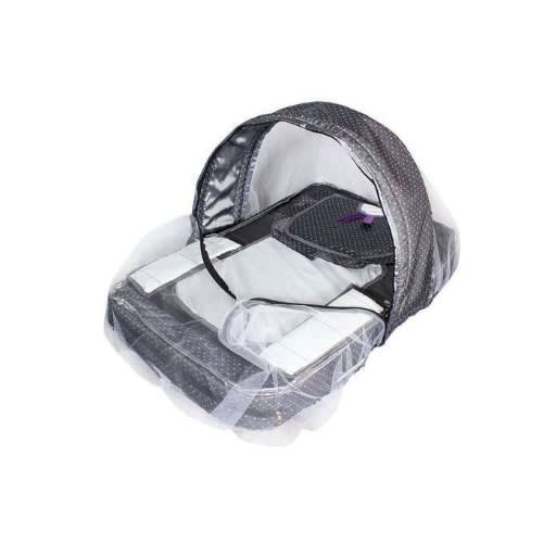 Patterned Convenient Baby Bed With Net - Blue - Black