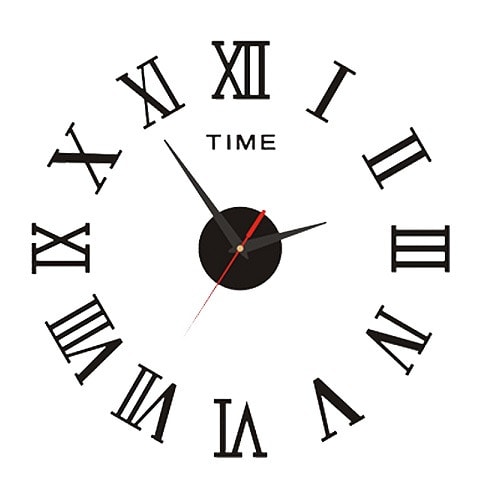 3D Mirror DIY Wall Clock - 40cm