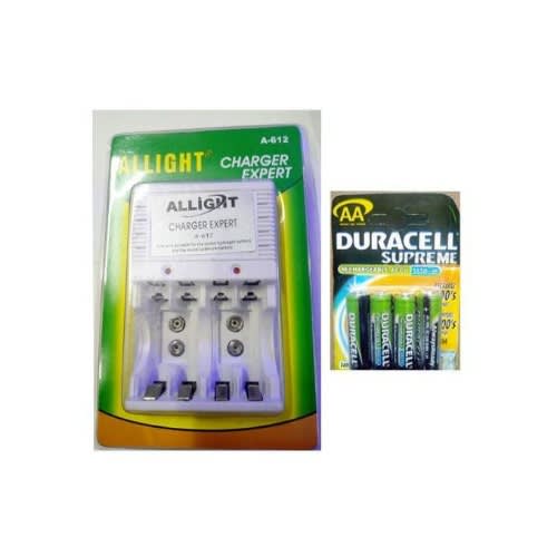 Allight Battery Charger With Duracell Aa Rechargeable Battery