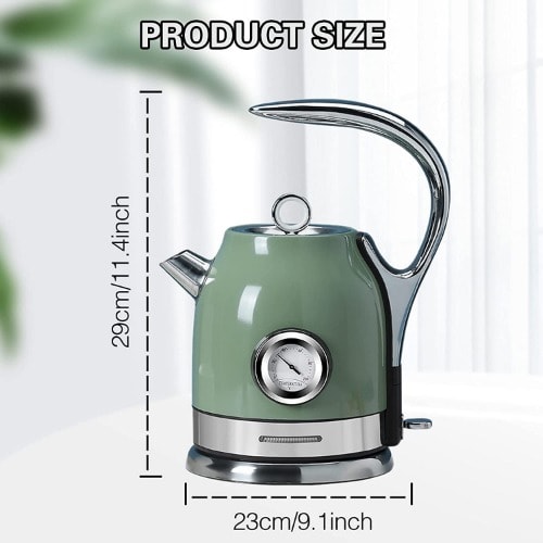 1.8L Retro Electric Stainless Steel Kettle With Temperature Control
