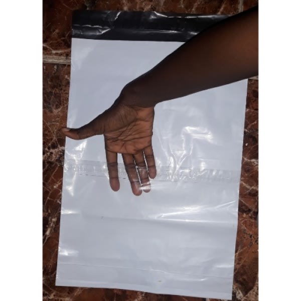 25pcs Plain (a3) Courier Bag With Receipt Pocket 19"×12" - White