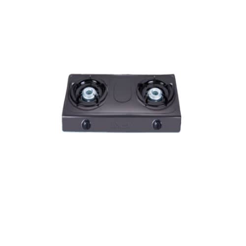 Table Top Gas Cooker - 2 Burner - Black