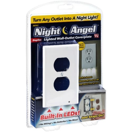 Night Angel LED Lighted Wall Outlet Coverplate