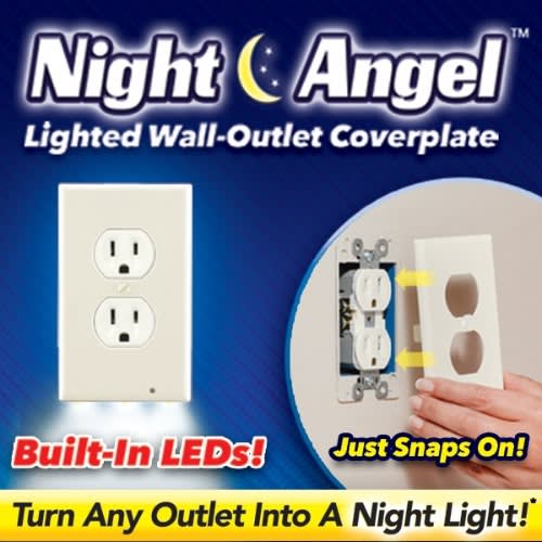 Night Angel LED Lighted Wall Outlet Coverplate