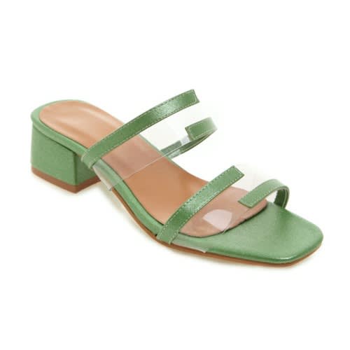 Transparent Edge Tape Slippers-Green
