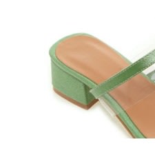 Transparent Edge Tape Slippers-Green