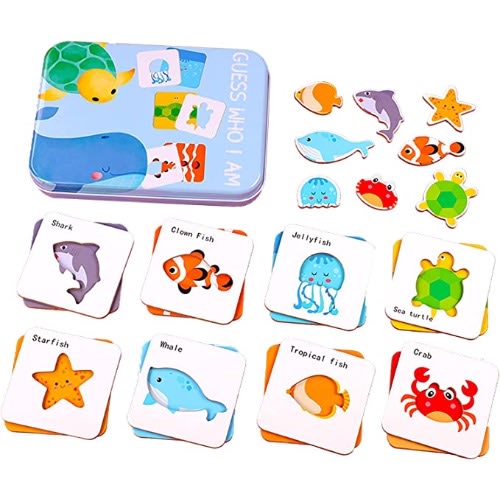 Kids Matching Puzzle Flashcards - Ocean Animals