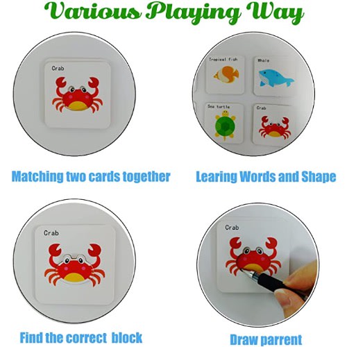 Kids Matching Puzzle Flashcards - Ocean Animals