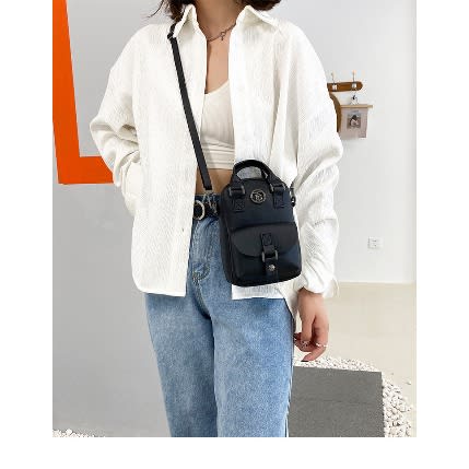 Ladies Leather Shoulder Bag -black