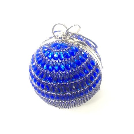 Round Stone Studded Purse - Blue