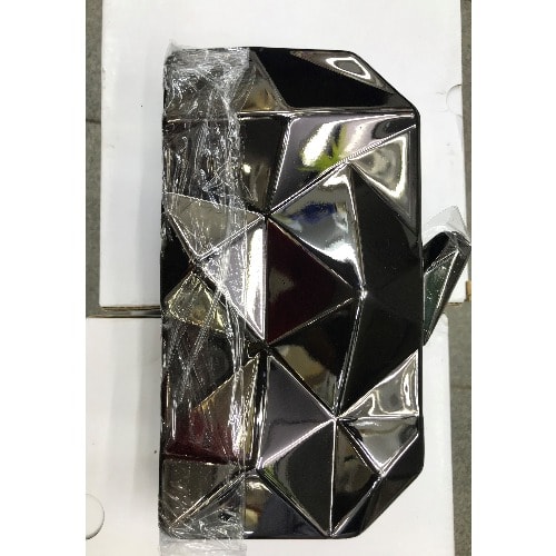 Metallic Clutch Purse - Black - 6 x 4 inches