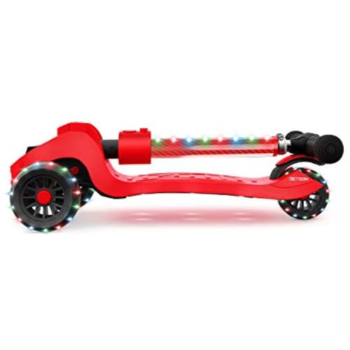 Jetson Saturn 3 Wheel Light-up Folding Scooter - Red