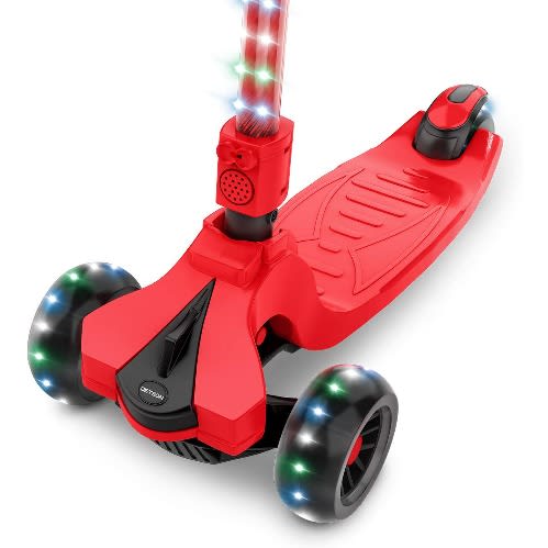 Jetson Saturn 3 Wheel Light-up Folding Scooter - Red