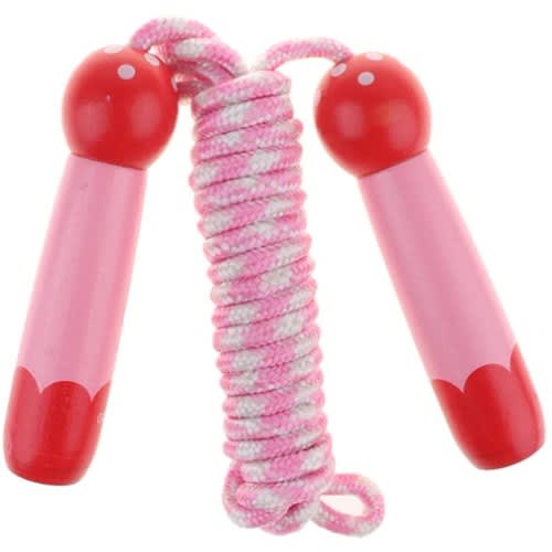 Kids Wooden Handle Cotton Jump Rope - Pink Color