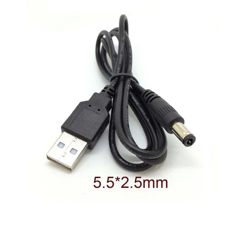 Biometric Time Attendance USB Cable 5.5mmx2.5mm For Powering With Powerbank