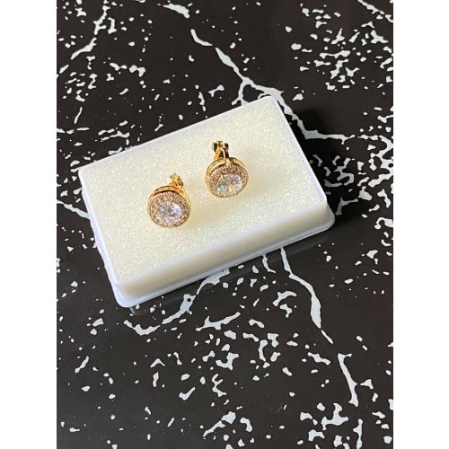 Luxury Iced Gold Men's Clip On Magnetic Earrings