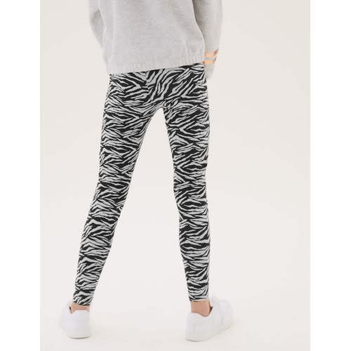 Cotton Rich Zebra Print Leggings