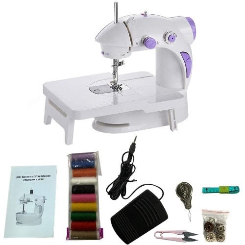 Adapter & Foot Pedal Multifunction Desktop Sewing Machine + Table Extension Board