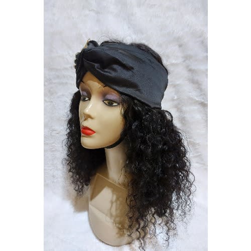 Silk Turban With Accessories - Black