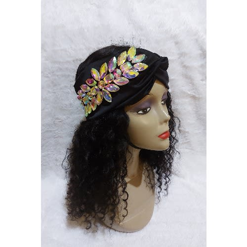 Silk Turban With Accessories - Black
