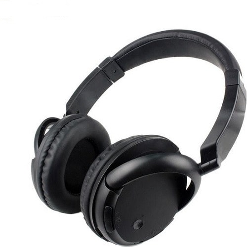 Wireless Noise Canceling Aviation Headset With Mic - Black