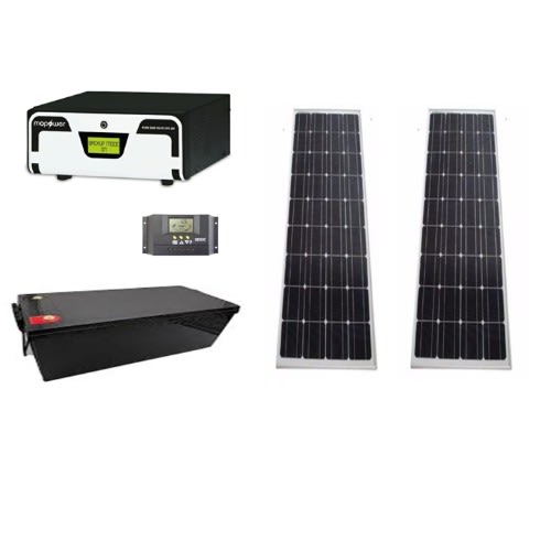 1kva Solar Kit With 900va Inverter, 200amps Battery, Controller And 2 Of 150watts Solar