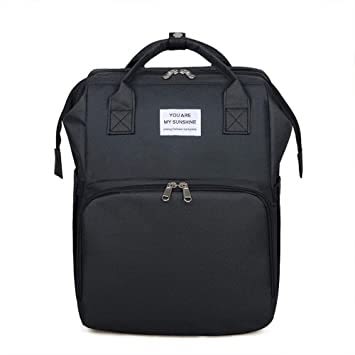 Multifunctional Foldable Baby Travel Diapers Bag With Bed Crib - Black