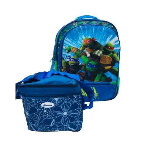Nickelodeon Teenage Mutant Turtle Backpack School Bag With Matching Lunch Bag