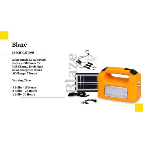 6000mAh Solar Power Mobile Lighting Kit Blaze
