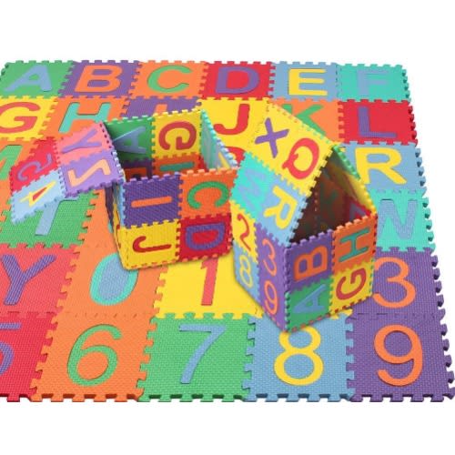 Kid's Eva Puzzle Mats - Alphabet And Numbers - Multicolour - Medium