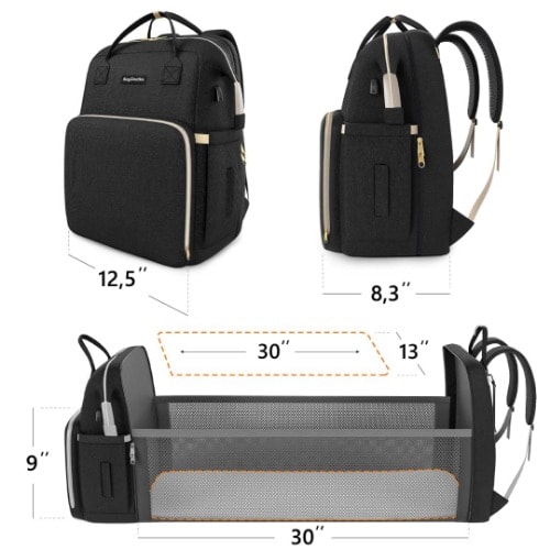 Baby Diaper Bag Backpack With Changing Station And Usb Charging Port