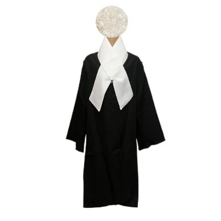 Full Lawyer Costume With Wig - Black & White