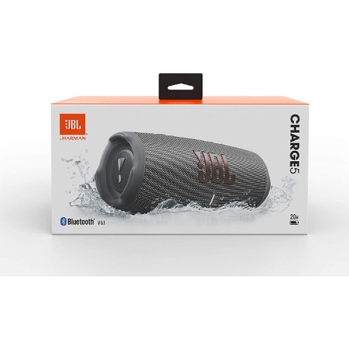 Charge 5 - Portable Bluetooth Speaker Deep Bass, Ip67 Waterproof And Dustproof, 20h Gray